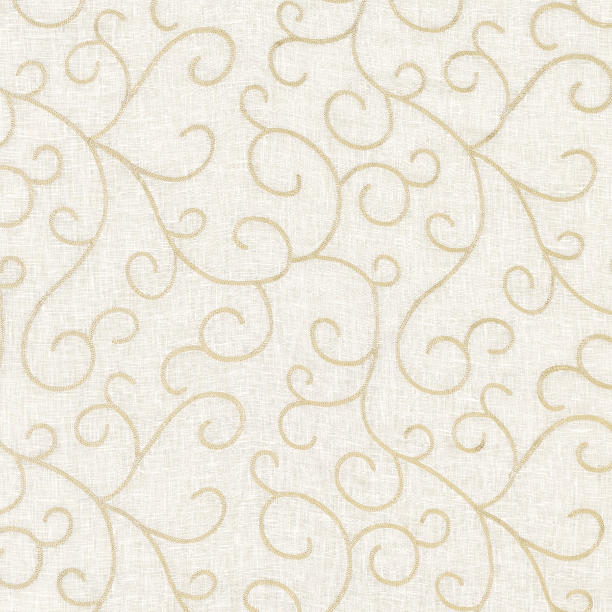 Schumacher Adia Sheer Embroidery Parchment Fabric