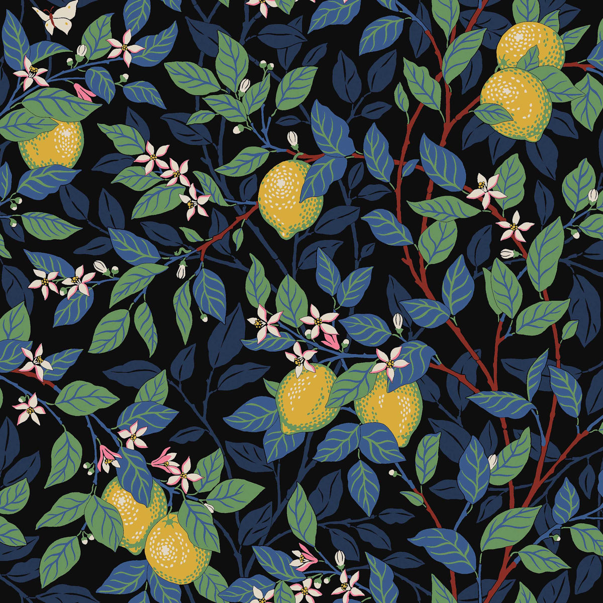 Schumacher 5703 CITRONTRÃ„D in SPRUCE AND BLUE Wallpaper - B