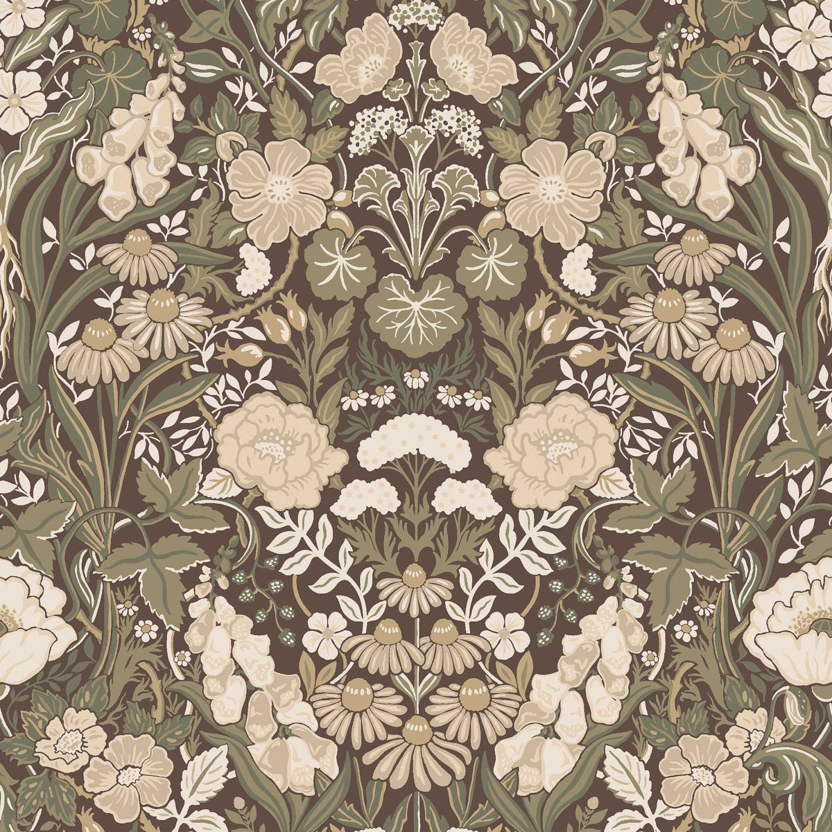 Schumacher 5725 Ã–RTAGÃ…RD in NATURAL AND COCOA Wallpaper - 
