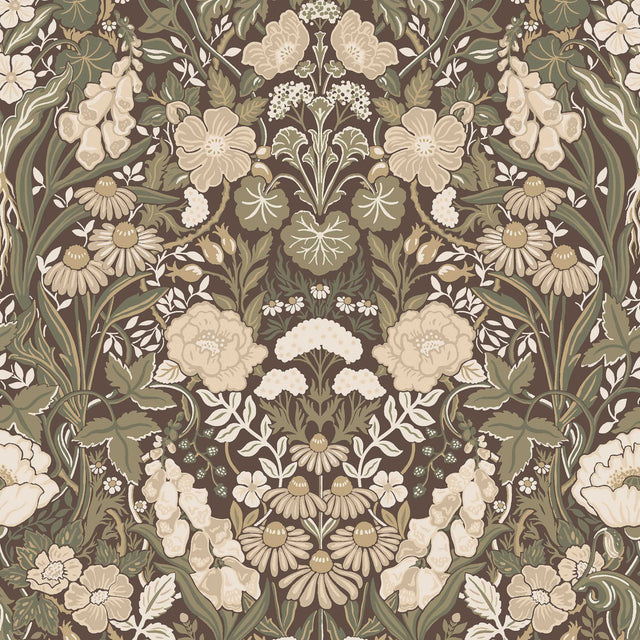 Schumacher 5725 Ã–RTAGÃ…RD in NATURAL AND COCOA Wallpaper - 
