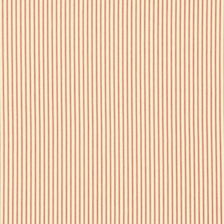 Schumacher Wellfleet Ticking Stripe Regatta Red Fabric - Eade's Wallpaper