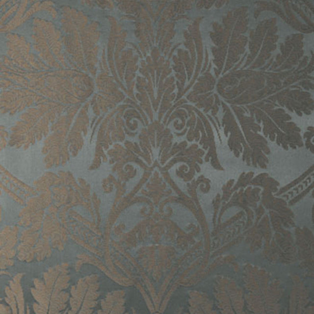 Schumacher Luciano Silk Damask Azurro Fabric - Eade's Wallpaper