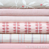 Schumacher 60924 CHAREE SILK STRIPE in RED Fabric - NEW TRAD