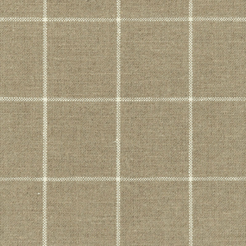 Schumacher 62110 GLENARIFF LINEN CHECK in NATURAL Fabric - N