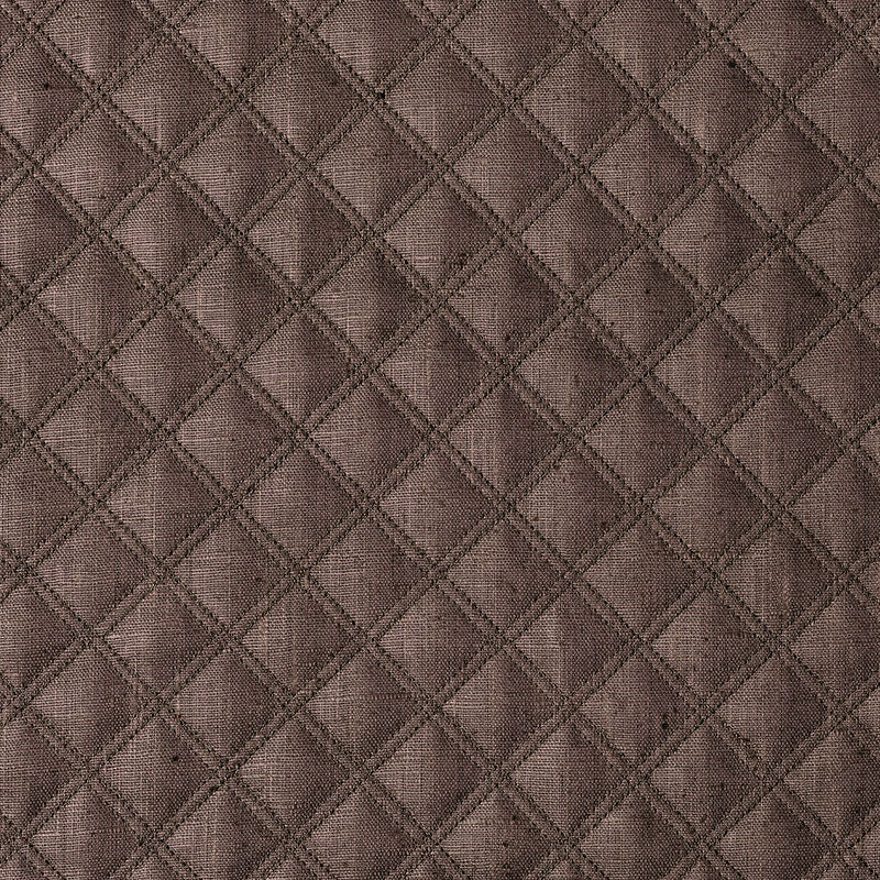 Schumacher Thayer Matelassé Linen Espresso Fabric - Eade's Wallpaper