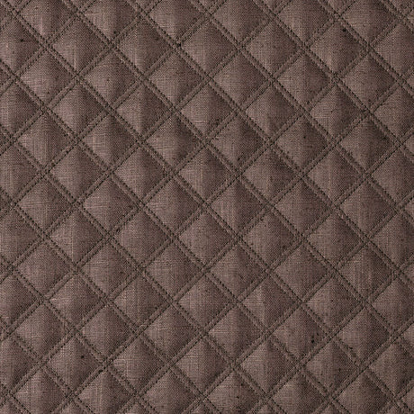 Schumacher Thayer Matelassé Linen Espresso Fabric - Eade's Wallpaper