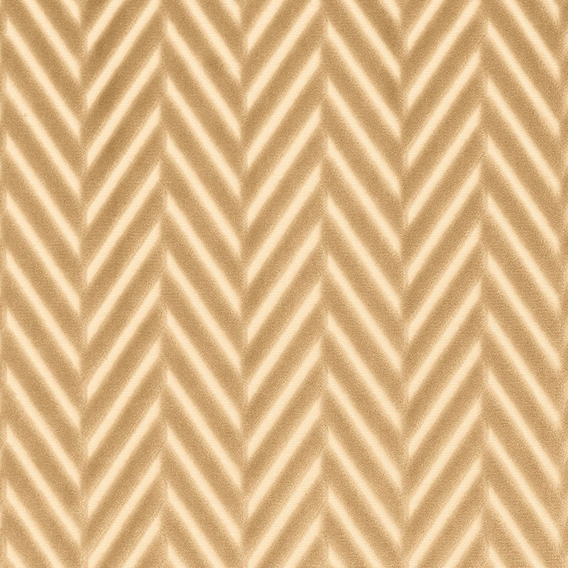 Schumacher Regent Velvet Herringbone Champagne Fabric - Eade's Wallpaper