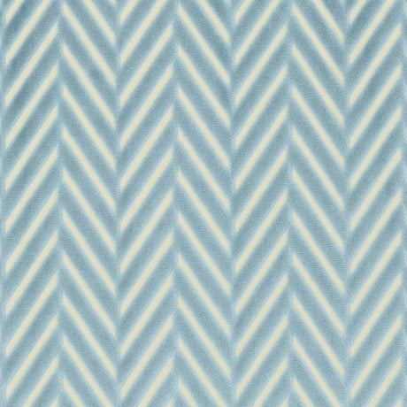 Schumacher Regent Velvet Herringbone Aqua Fabric - Eade's Wallpaper