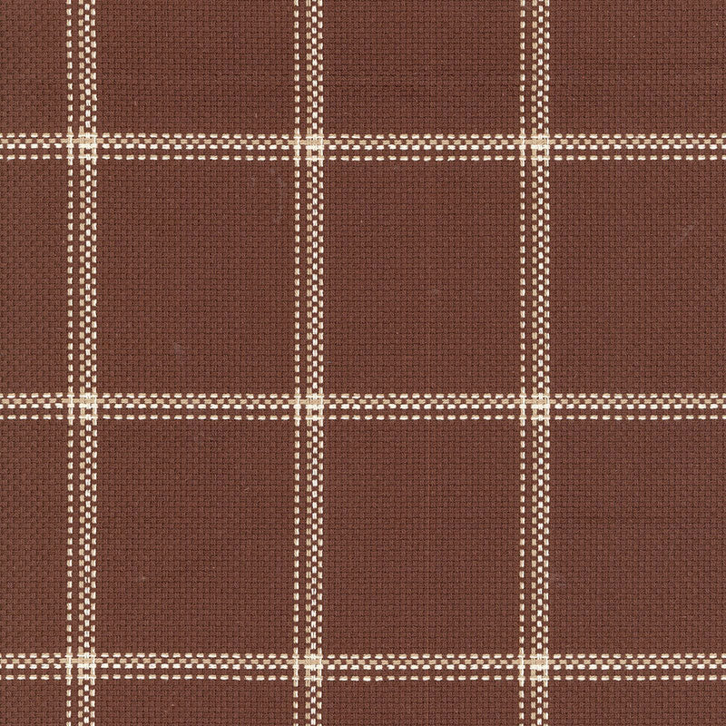 Schumacher Woodland Plaid Bark Fabric - Eade's Wallpaper