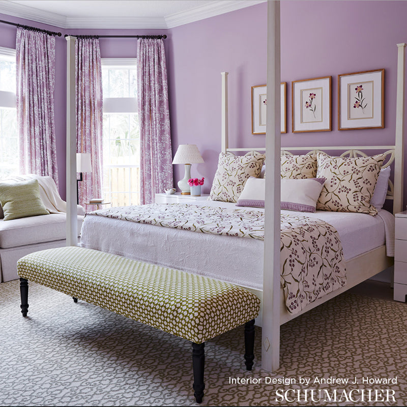 Schumacher 62614 BETWIXT in GRASS/IVORY Fabric - ESSENTIALS: