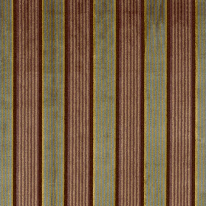 Schumacher Lynton Velvet Stripe Black Plum Fabric - Eade's Wallpaper