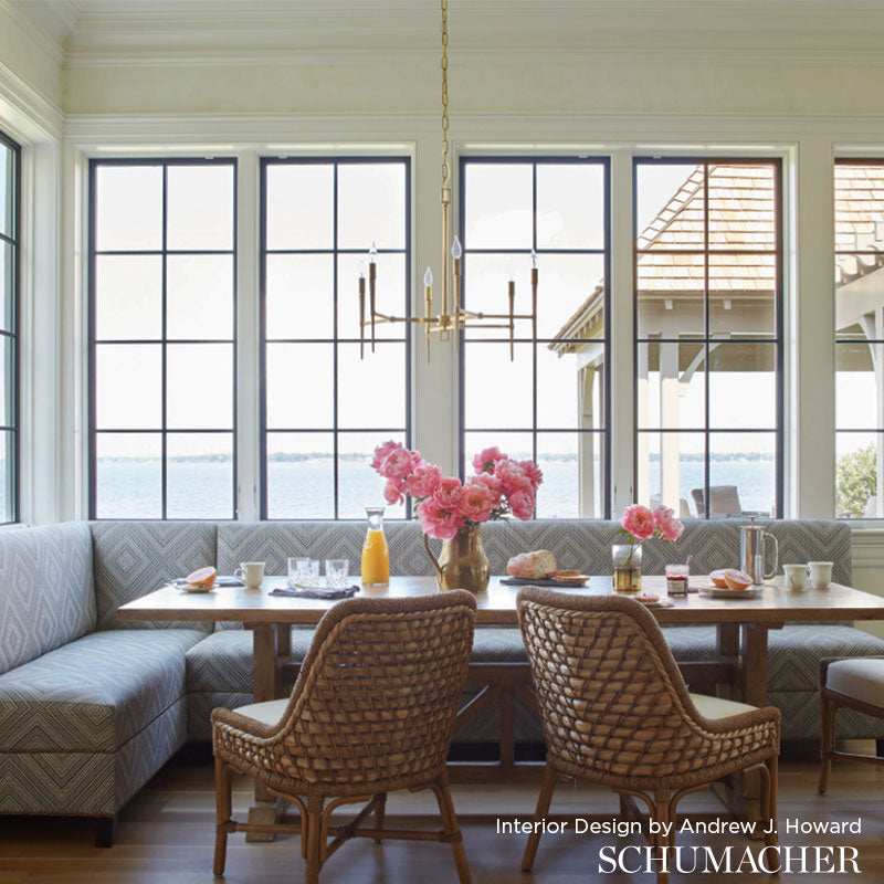 Schumacher Tortola Indoor/Outdoor Marine Fabric - Eade's Wallpaper
