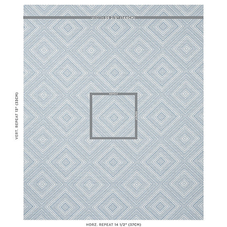 Schumacher Tortola Indoor/Outdoor Sky Fabric - Eade's Wallpaper