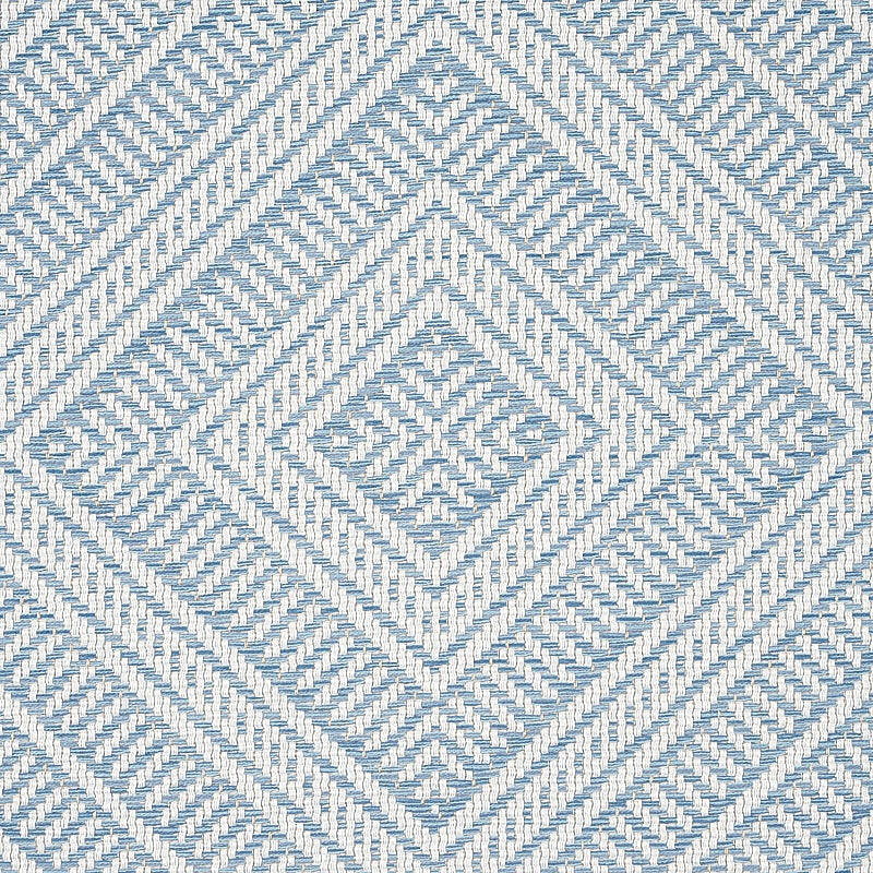 Schumacher Tortola Indoor/Outdoor Sky Fabric - Eade's Wallpaper