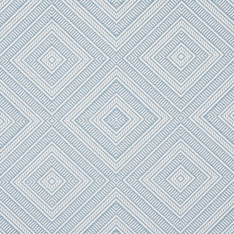 Schumacher Tortola Indoor/Outdoor Sky Fabric - Eade's Wallpaper