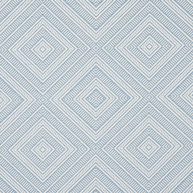 Schumacher Tortola Indoor/Outdoor Sky Fabric - Eade's Wallpaper