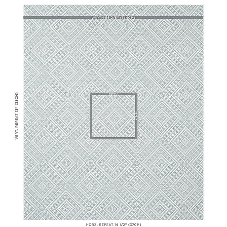 Schumacher Tortola Indoor/Outdoor Aqua Fabric - Eade's Wallpaper