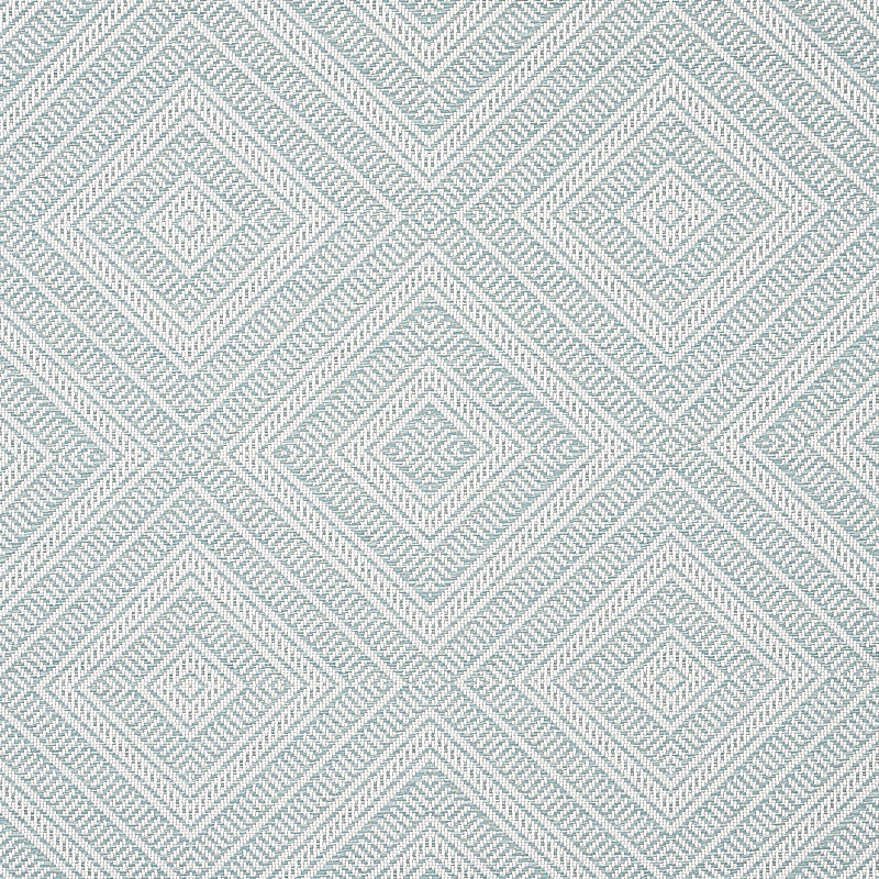 Schumacher Tortola Indoor/Outdoor Aqua Fabric - Eade's Wallpaper