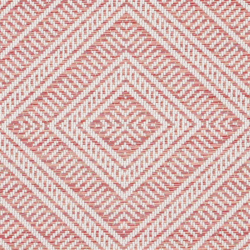 Schumacher Tortola Indoor/Outdoor Coral Fabric - Eade's Wallpaper