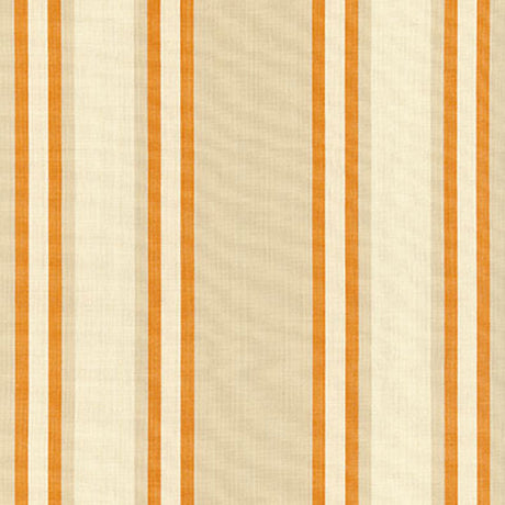 Schumacher Seneca Cotton Stripe Beige/Pumpkin Fabric - Eade's Wallpaper