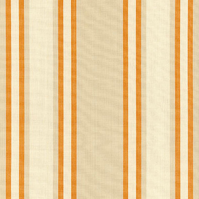 Schumacher Seneca Cotton Stripe Beige/Pumpkin Fabric - Eade's Wallpaper