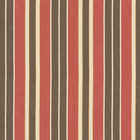 Schumacher 62994 BEACON COTTON STRIPE in RED/JAVA/BEIGE Fabr