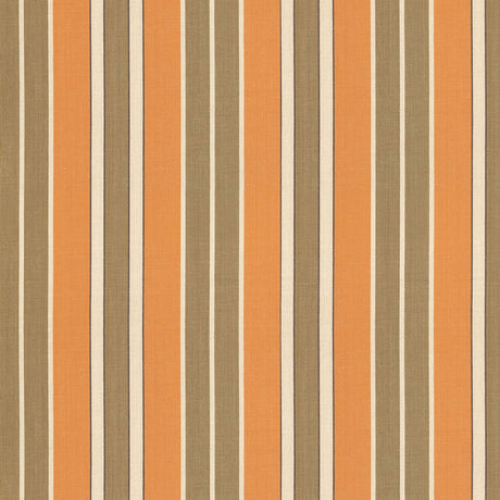 Schumacher 62995 BEACON COTTON STRIPE in PUMPKIN/MOCHA/JAVA 