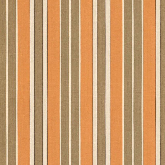 Schumacher 62995 BEACON COTTON STRIPE in PUMPKIN/MOCHA/JAVA 