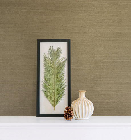 Kenneth James 63-44505 Fen Beige Grasscloth Wallpaper