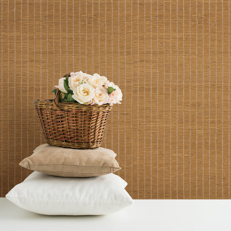 Kenneth James 63-54703 Lian Beige Grasscloth Wallpaper