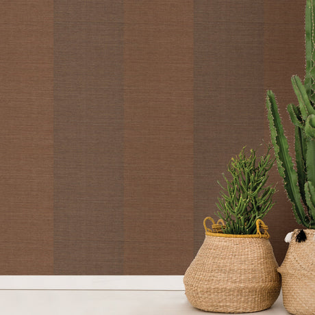 Kenneth James 63-54733 Yi Ze Brown Grasscloth Wallpaper