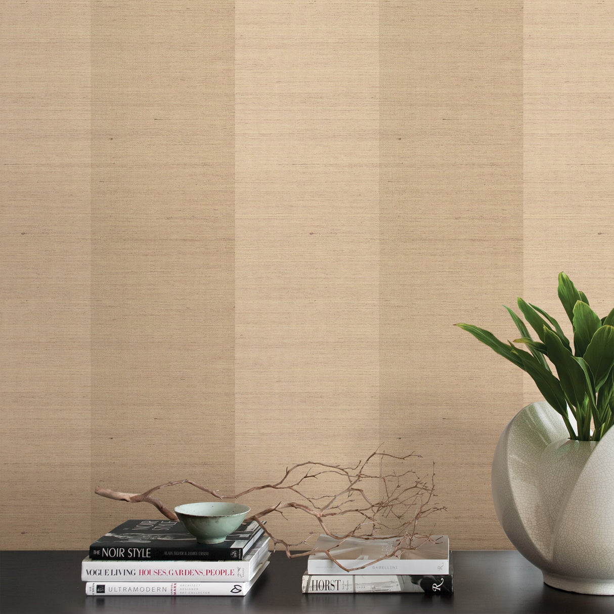 Kenneth James 63-54739 Zhen Beige Grasscloth Wallpaper