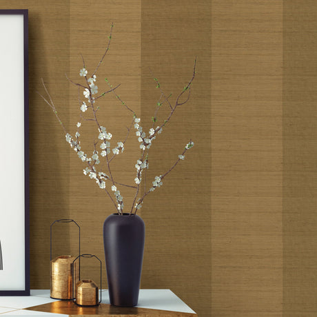 Kenneth James 63-54742 Yue Yan Olive Grasscloth Wallpaper