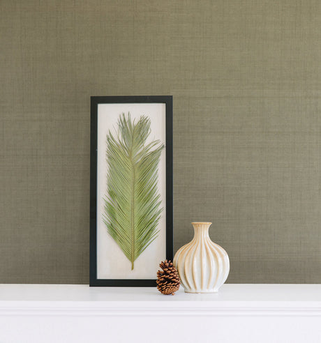 Kenneth James 63-54751 Mirei Light Green Grasscloth Wallpaper