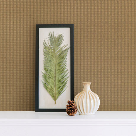 Kenneth James 63-54785 Fang Yin Light Brown Grasscloth Wallpaper