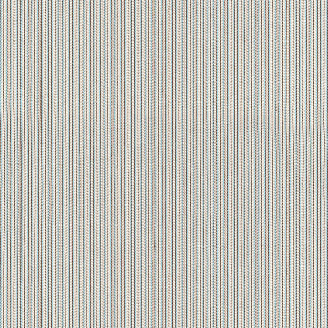 Schumacher 63000 BAKER COTTON STRIPE in IVORY/AQUA/MOCHA Fab