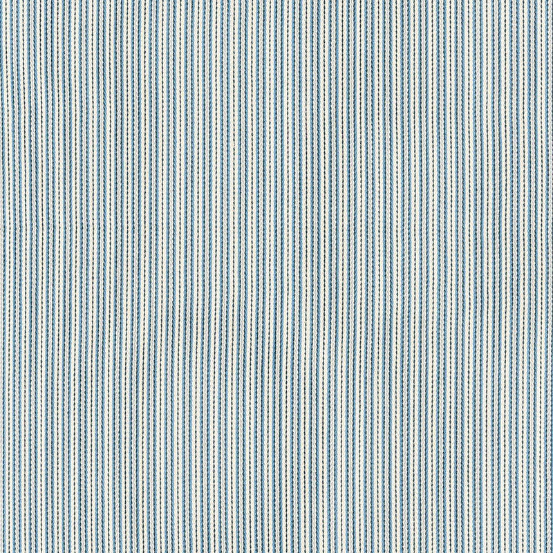 Schumacher 63003 BAKER COTTON STRIPE in IVORY/CHAMBRAY/INDIG