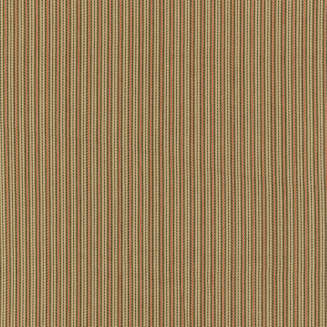 Schumacher 63004 BAKER COTTON STRIPE in FLAX/MOCHA/RED Fabri