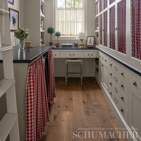 Schumacher Camden Cotton Check Red Fabric