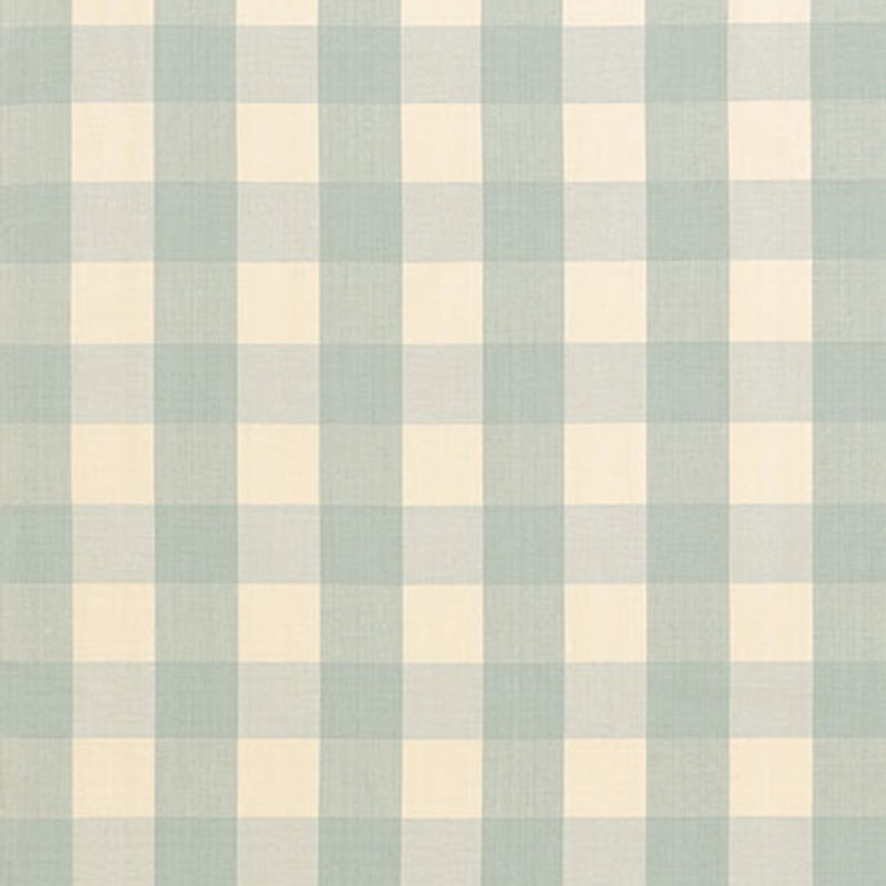 Schumacher Camden Cotton Check Aqua Fabric