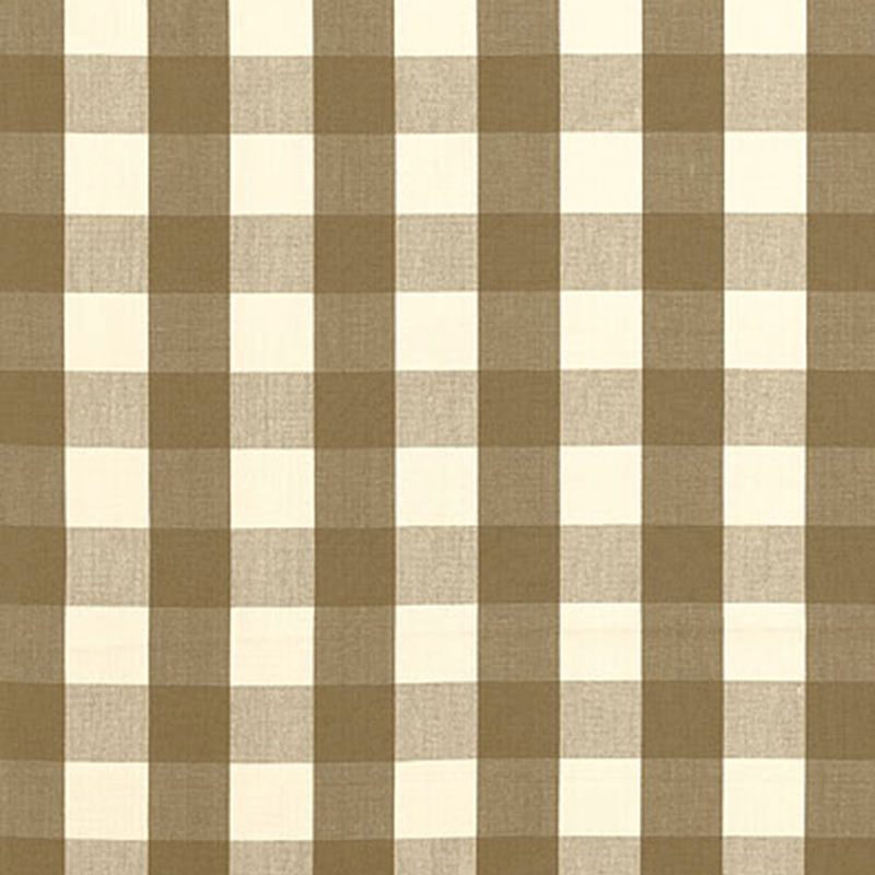 Schumacher Camden Cotton Check Mocha Fabric