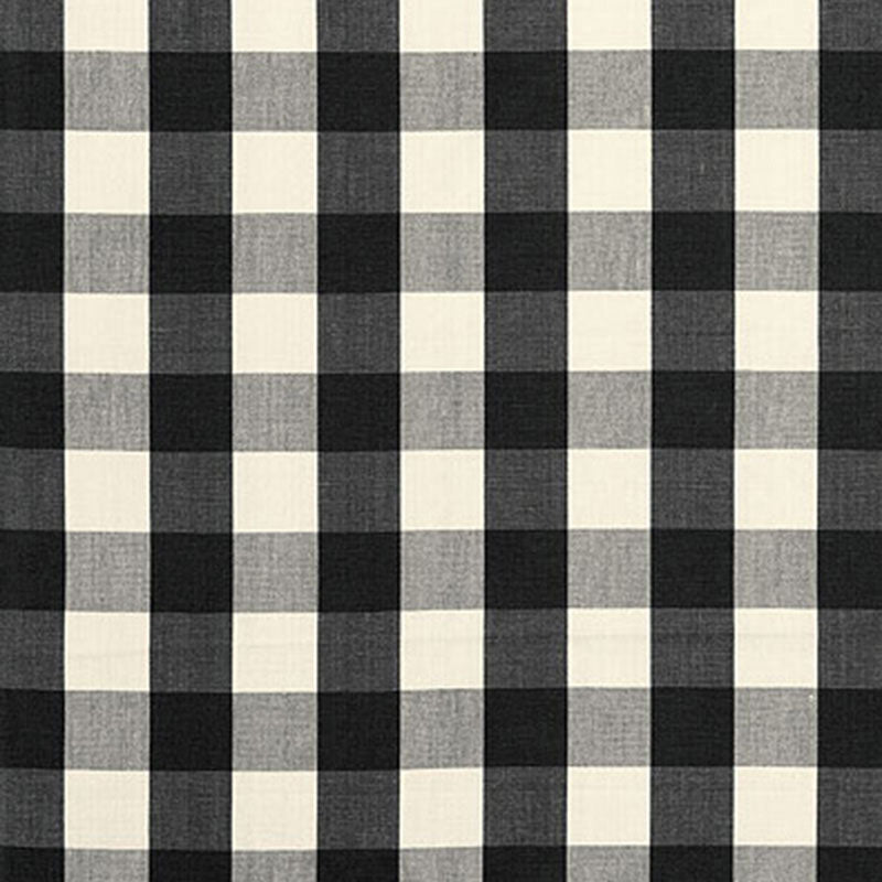Schumacher Camden Cotton Check Ebony Fabric