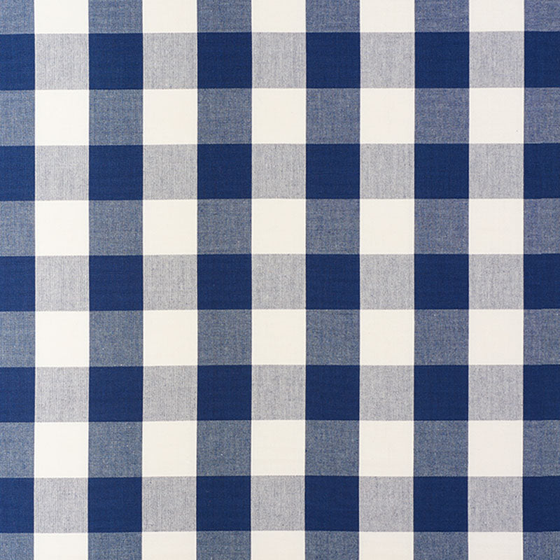Schumacher Camden Cotton Check Navy Fabric