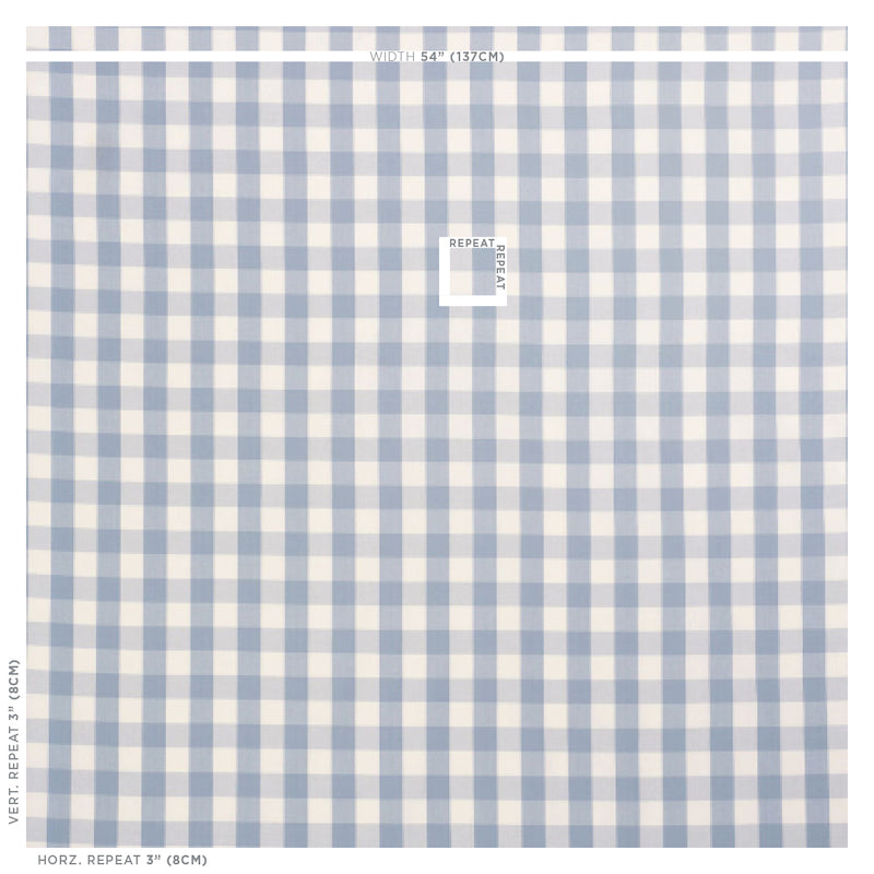 Schumacher Camden Cotton Check Sky Fabric