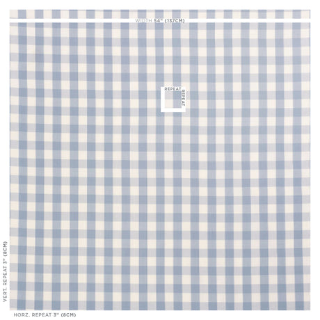 Schumacher Camden Cotton Check Sky Fabric