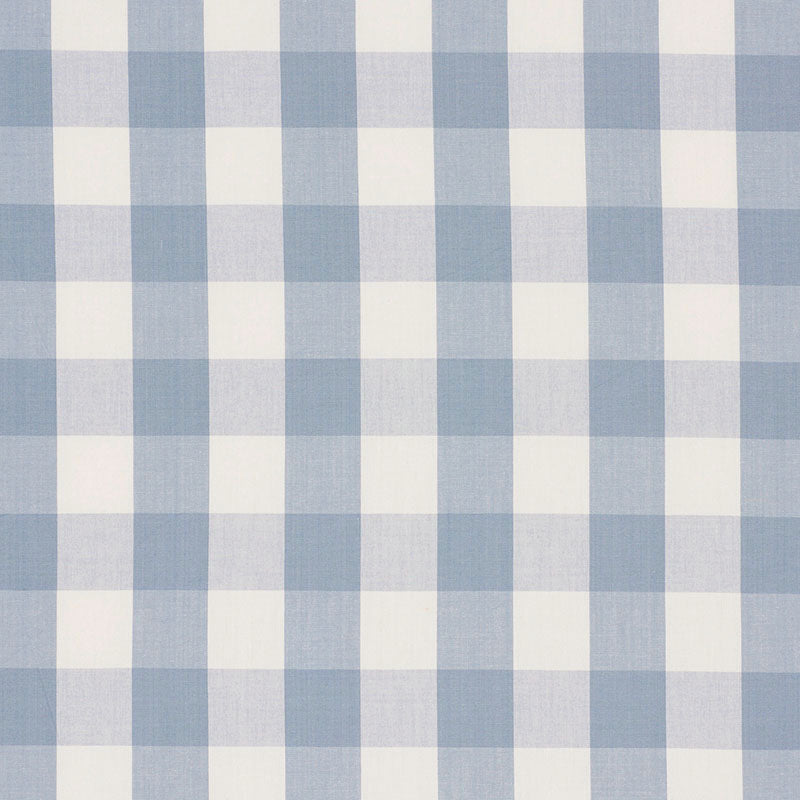 Schumacher Camden Cotton Check Sky Fabric