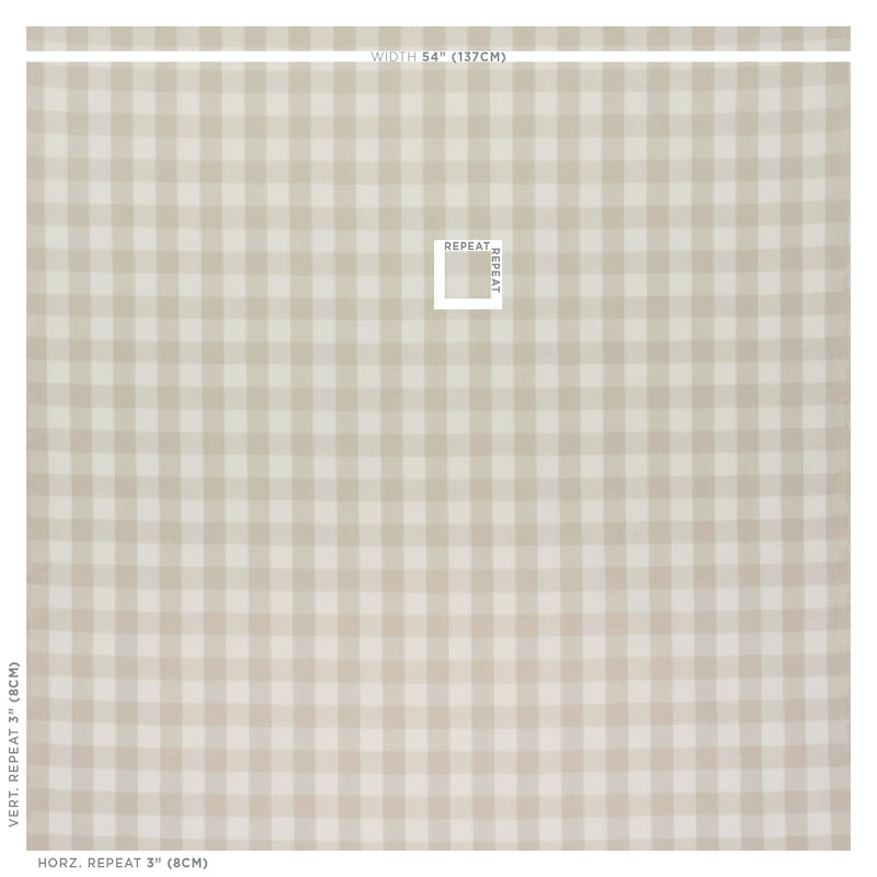 Schumacher Camden Cotton Check Natural Fabric