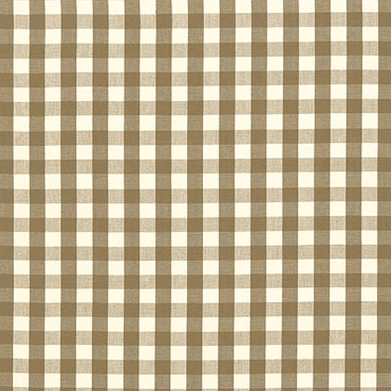 Schumacher Elton Cotton Check Mocha Fabric
