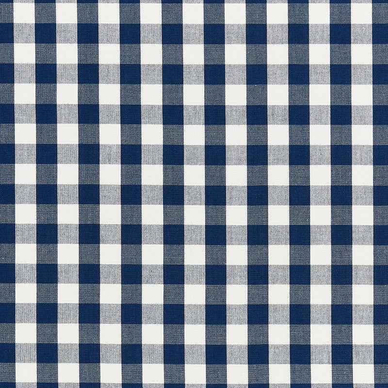 Schumacher Elton Cotton Check Navy Fabric
