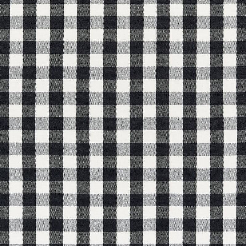 Schumacher Elton Cotton Check Black Fabric